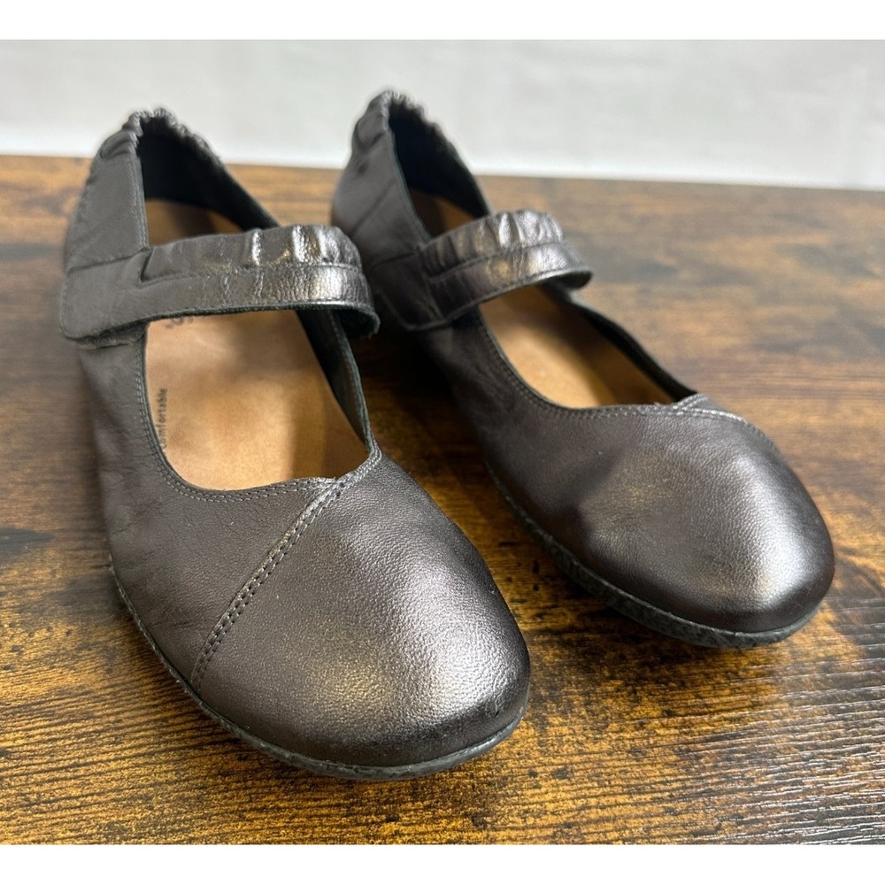 Taos Mary Jane Flats Metallic Leather Comfort Shoe Sz 39 US 8 8.5 Office Travel - Picture 12 of 13